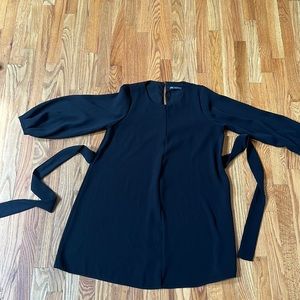 Zara - Black Balloon Sleeve Dress